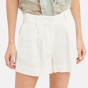 FRAME | 2 Fine Linen Shorts High Rise Ivory